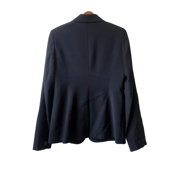 Talbots Navy Blue Wool One Button Blazer Jacket Women Size 6 Preppy Office Chic - Picture 6 of 8